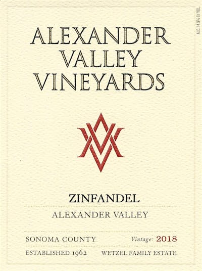 Label for Alexander Valley Vineyards