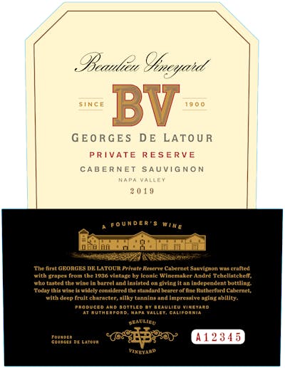 Label for Beaulieu Vineyard