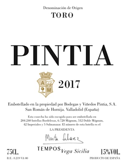 Label for Bodegas y Viñedos Pintia