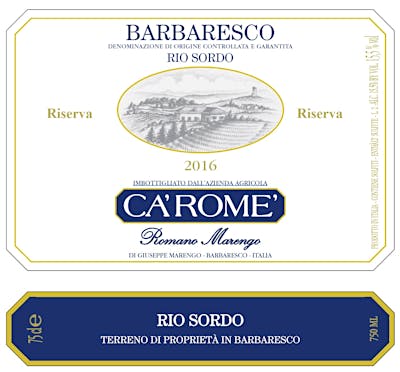 Label for Ca' Romé di Romano Marengo