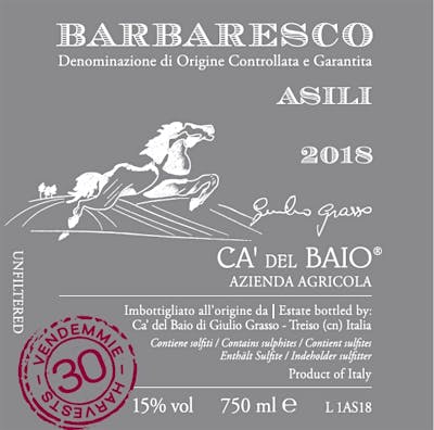 Label for Ca' del Baio
