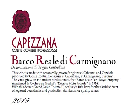 Label for Capezzana
