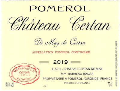 Label for Château Certan de May