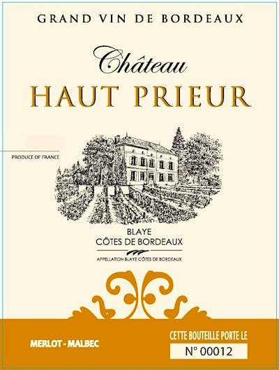 Label for Château Haut Prieur
