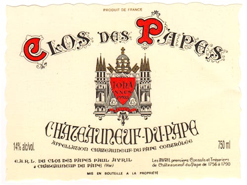 clos-des-papeschateauneuf-du-pape Label