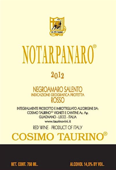 Label for Cosimo Taurino