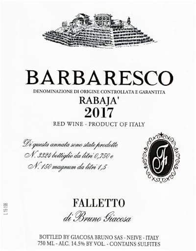Label for Falletto di Bruno Giacosa
