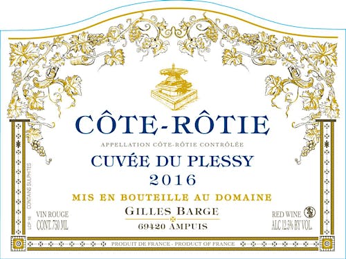 gilles-bargecote-rotie-cuvee-du-plessy Label