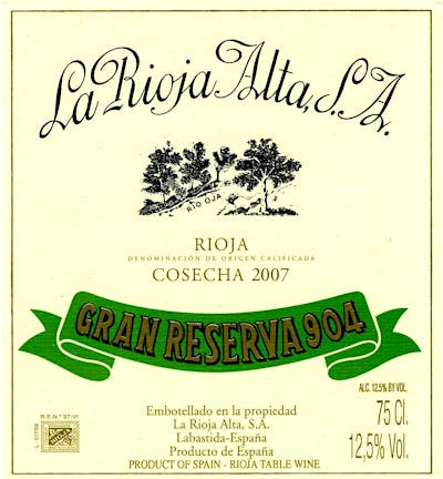 Label for La Rioja Alta