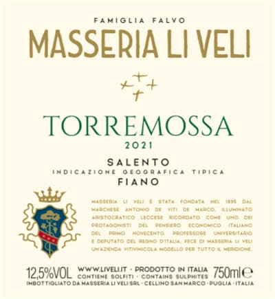 Label for Masseria Li Veli