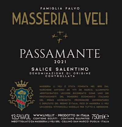 Label for Masseria Li Veli