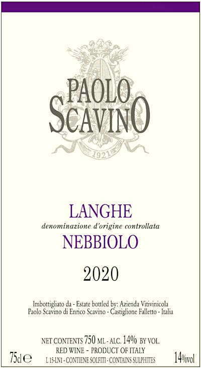 Label for Paolo Scavino