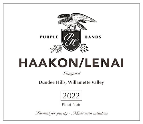 purple-handspinot-noir-dundee-hills-haakon-lenai-vineyard Label