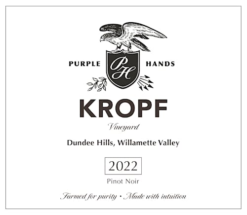 purple-handspinot-noir-dundee-hills-kropf-vineyard Label