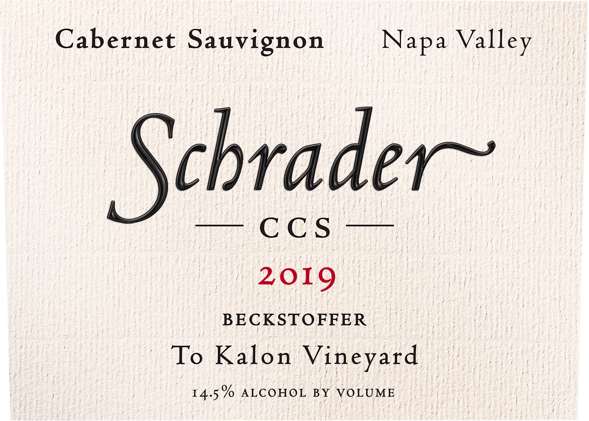 Label for Schrader Cellars